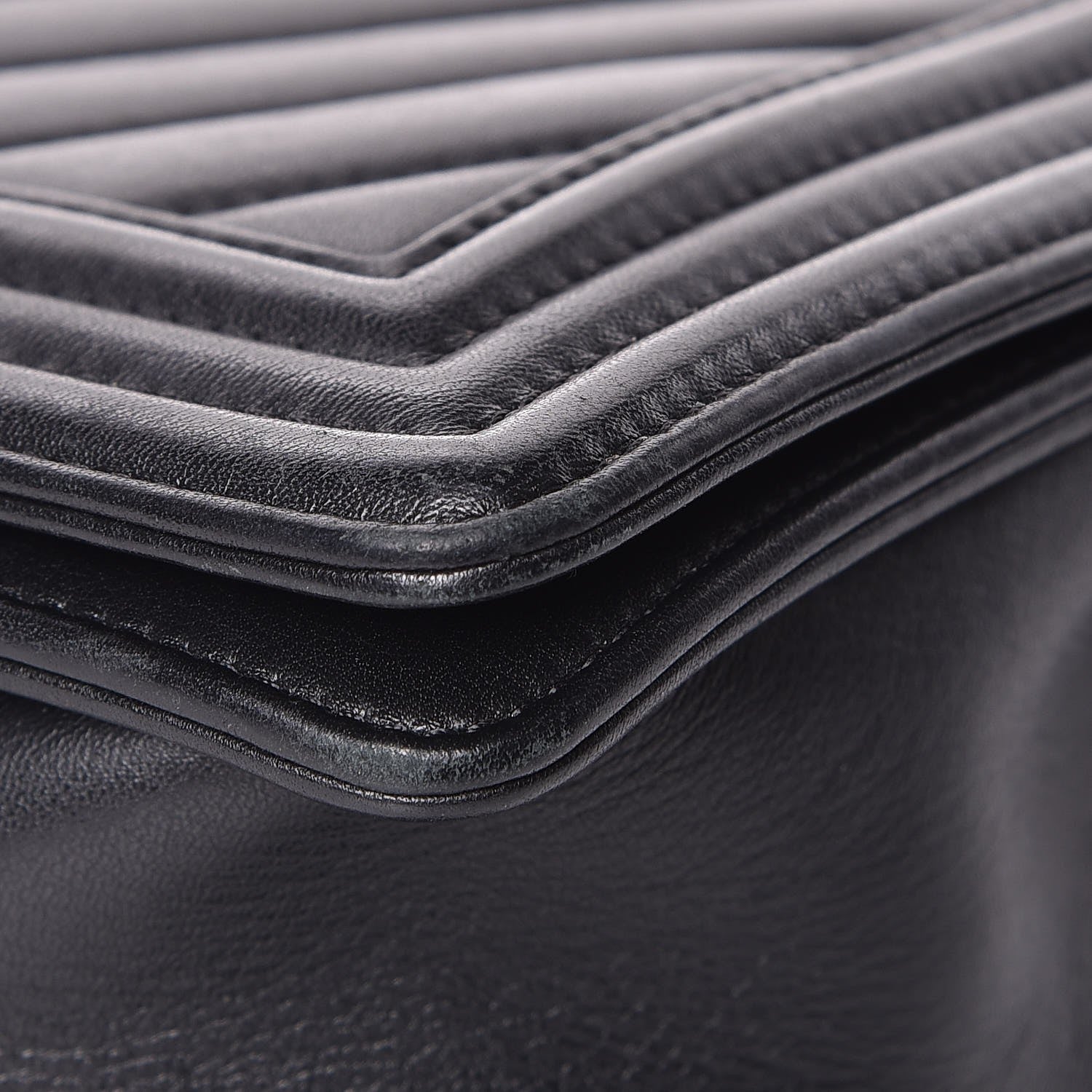 Chanel Calfskin Chevron Quilted New Medium Boy Flap Black 10 of 14