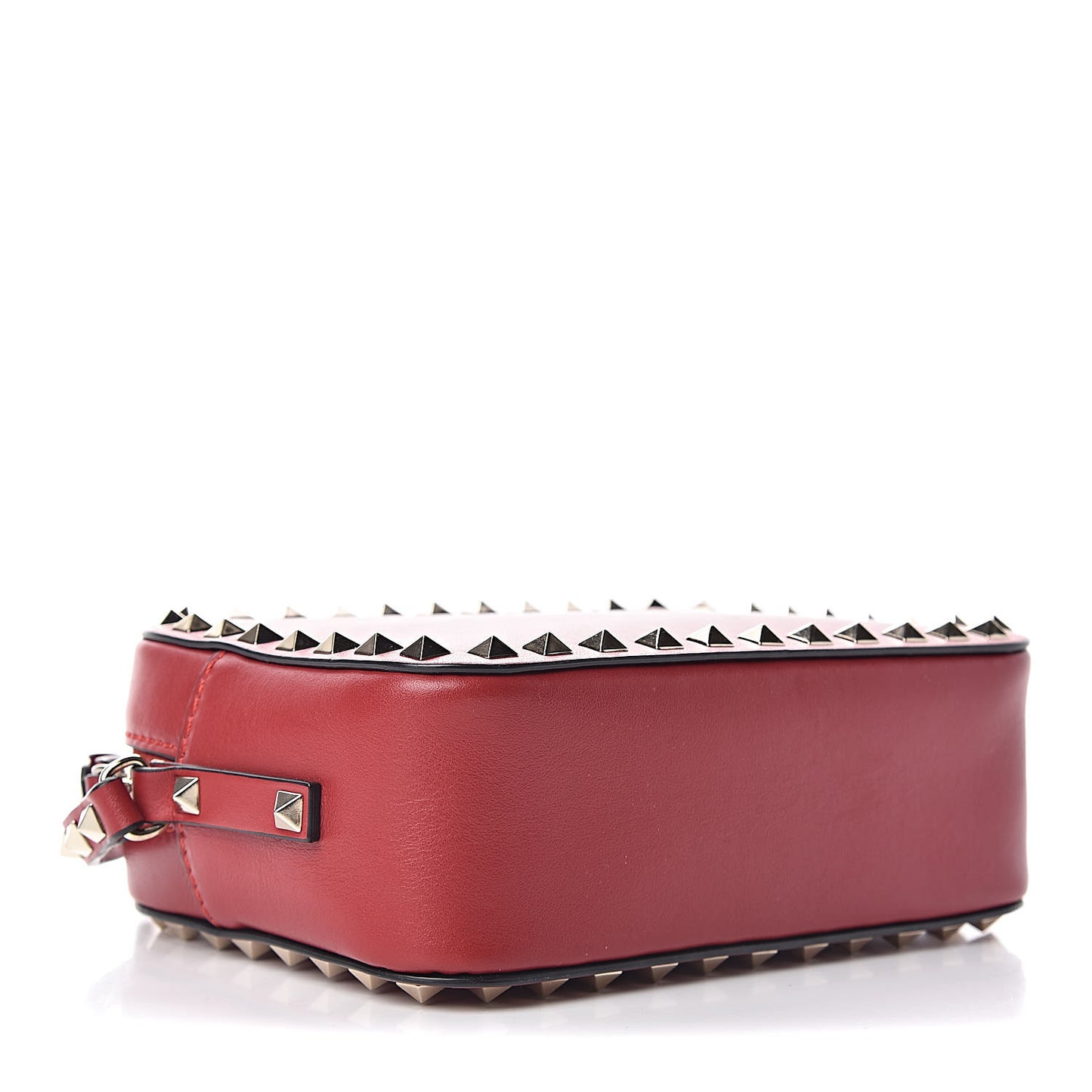 Calfskin Rockstud Camera Crossbody Bag Red