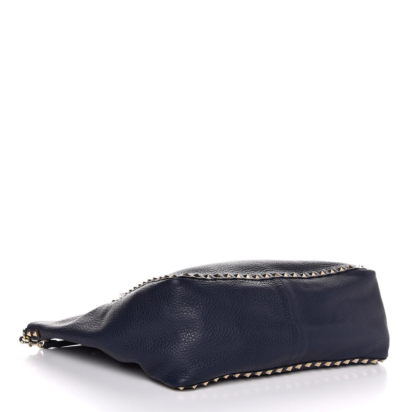 Pebbled Calfskin Medium Rockstud Reversible Tote Light Cuir Marine