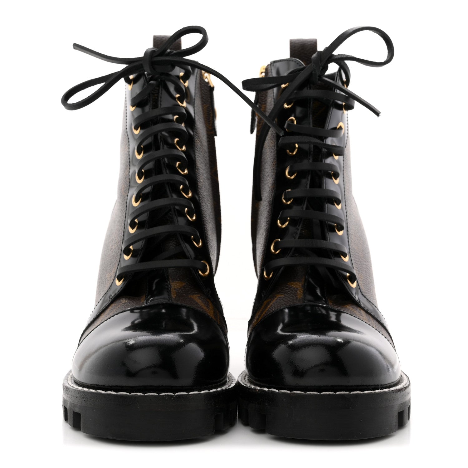 Louis Vuitton Patent Calfskin Monogram Star Trail Ankle Boots 38.5 Black 3 of 12