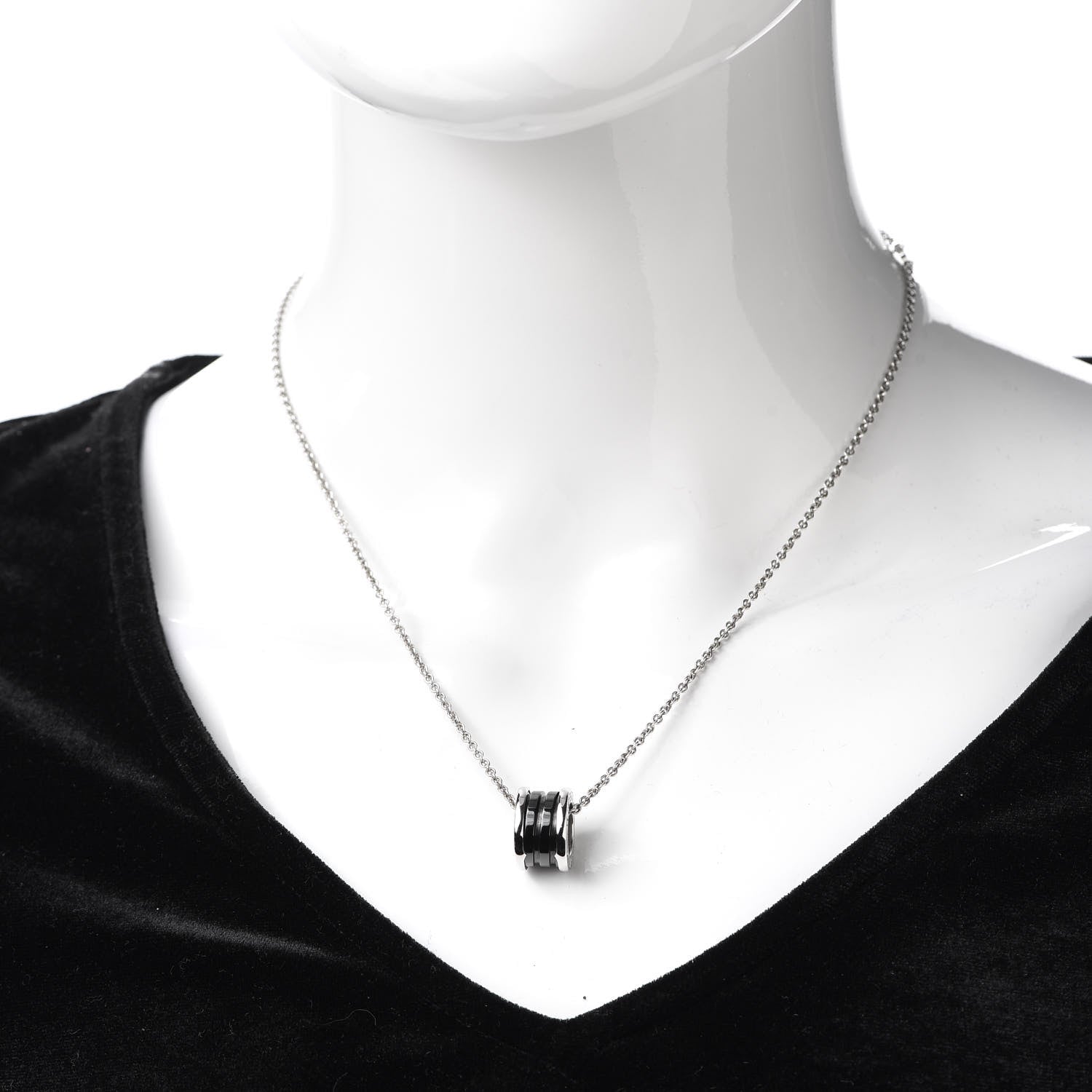 Bulgari Sterling Silver Ceramic Save The Children Pendant Necklace 2 of 6