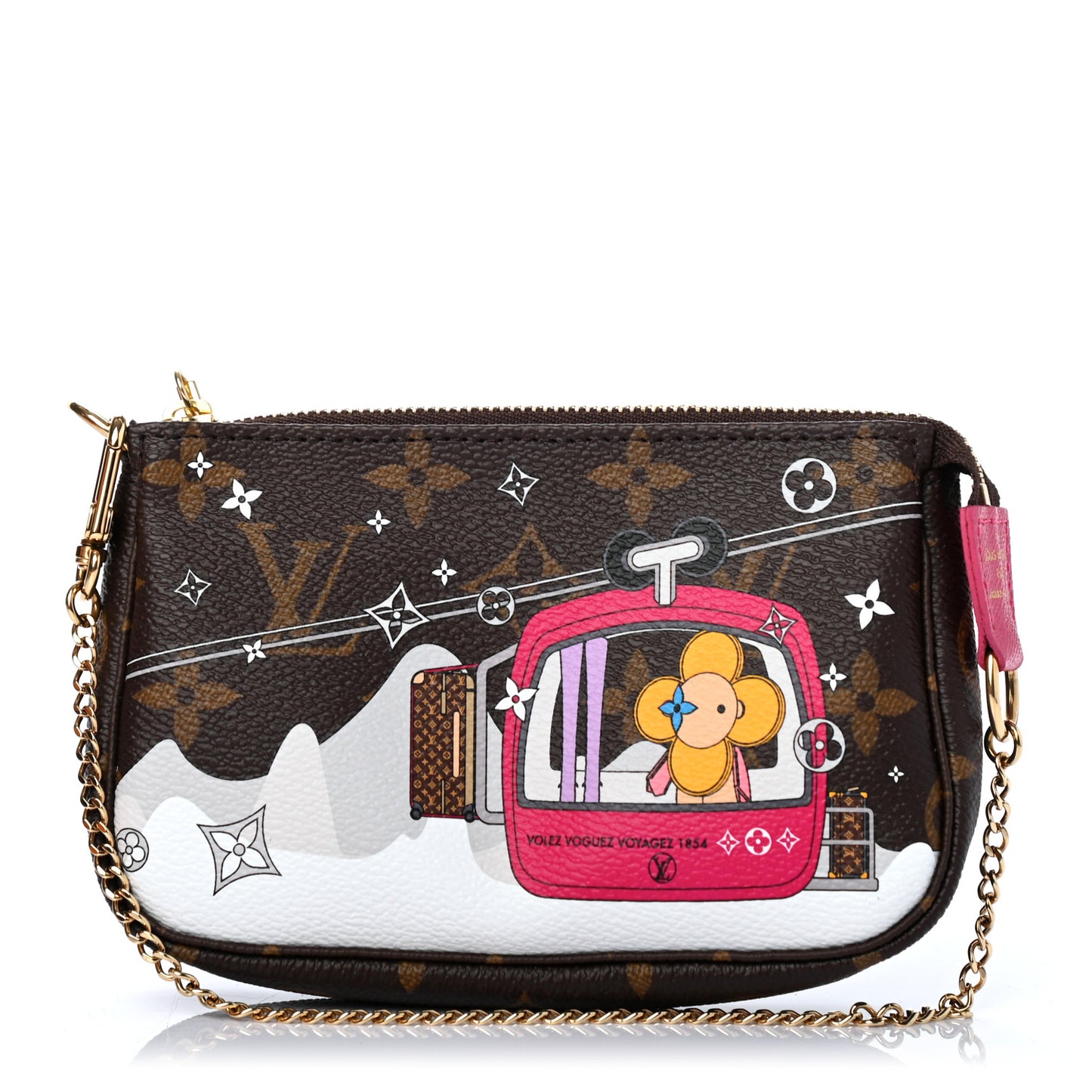 Monogram 2019 Christmas Animation Mini Courchevel Pochette Accessories Fuchsia