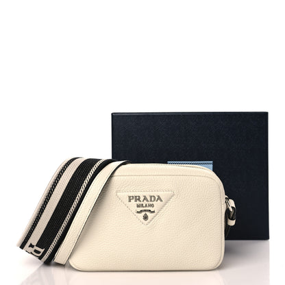 Prada Vitello Daino Soft Small Camera Crossbody White 9 of 9