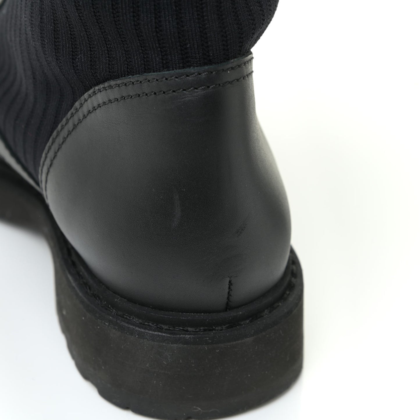 Calfskin Stretch Fabric Rockoko Biker Boots 38 Tobacco Black Marino