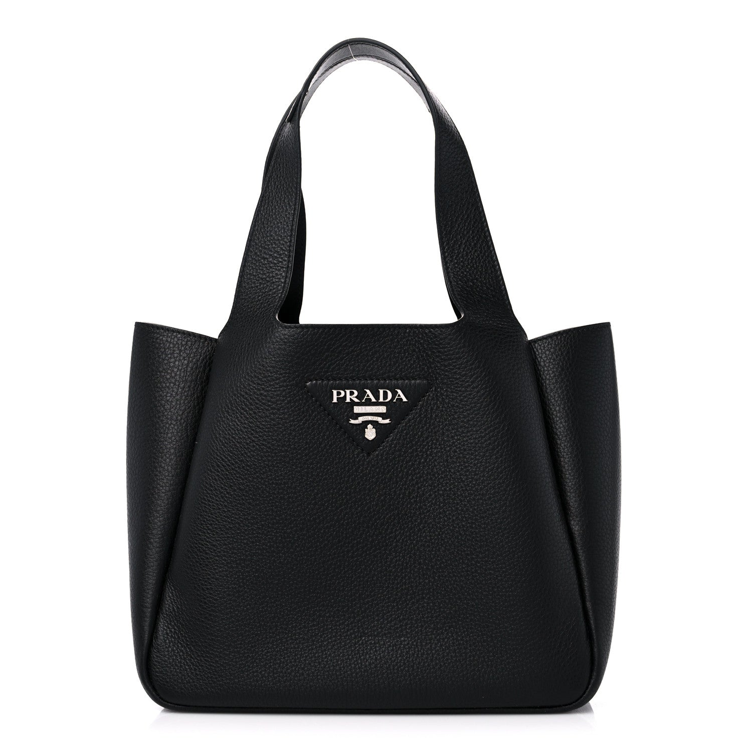 Prada Vitello Daino Soft Medium Dynamique Tote Black 1 of 11