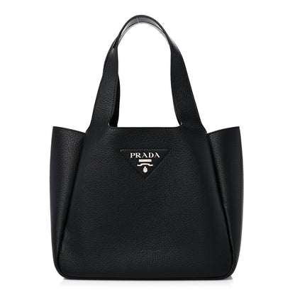 Prada Vitello Daino Soft Medium Dynamique Tote Black 1 of 11