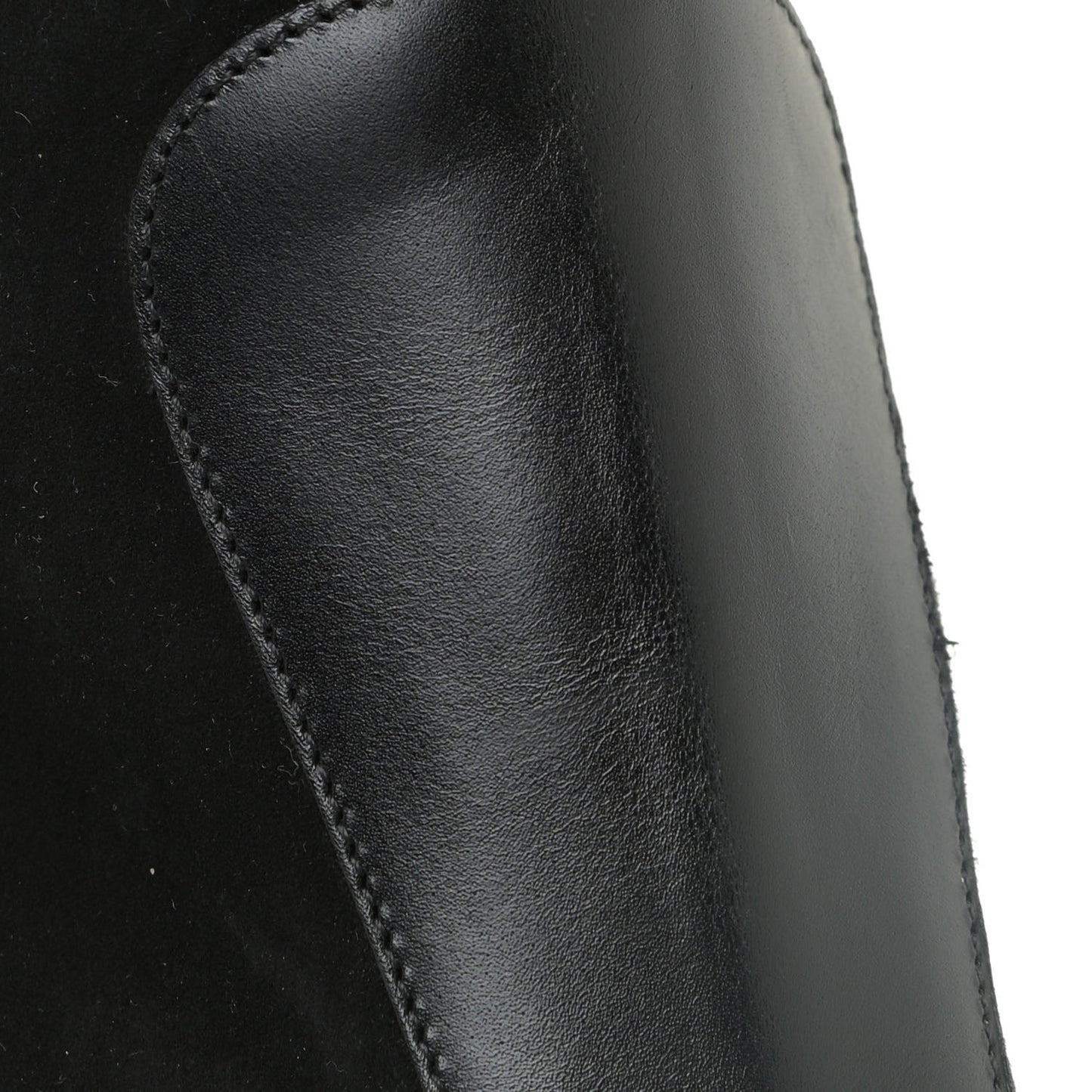 Suede Calfskin Monogram Podium Platform Thigh Boots 37.5 Black