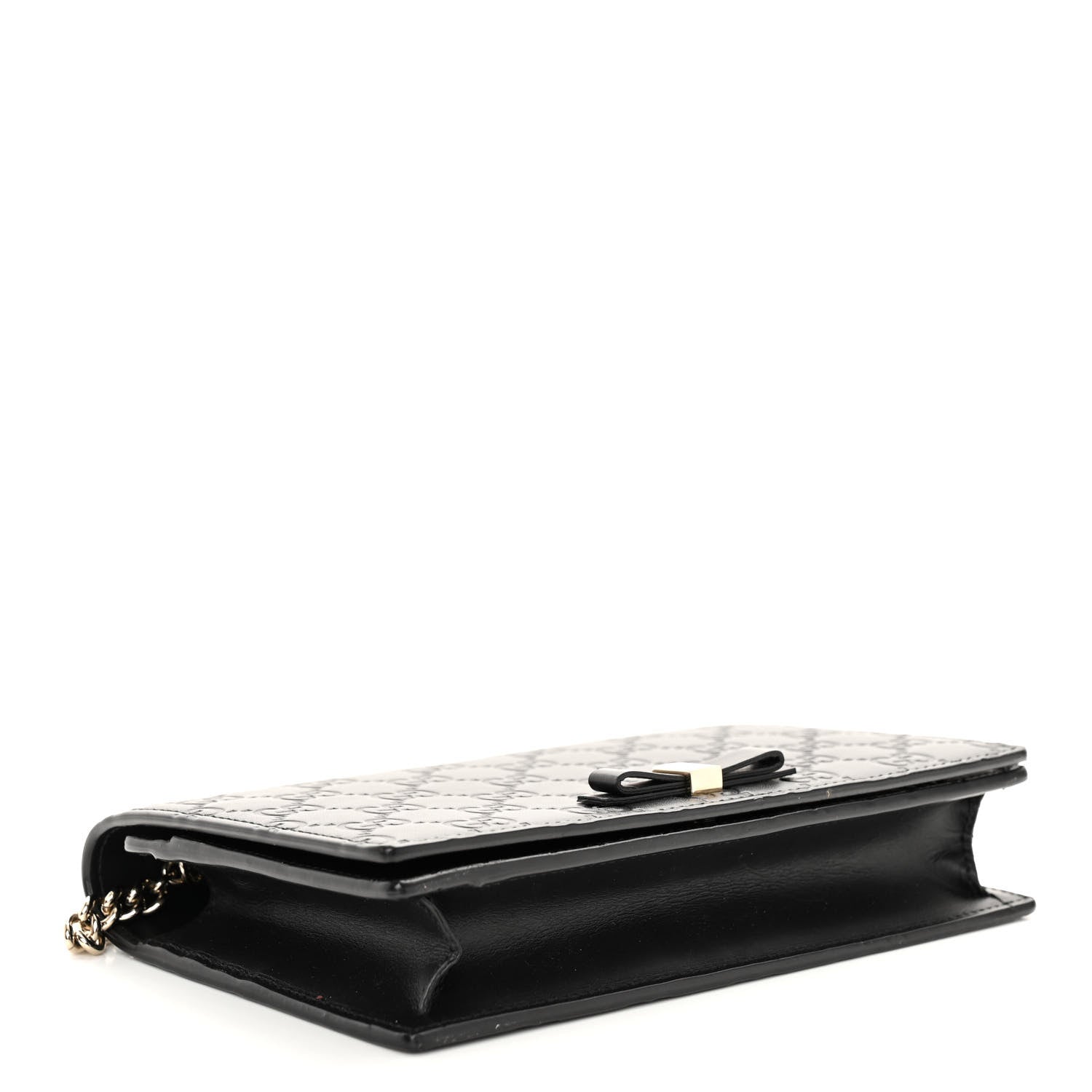 Gucci Guccissima Signature Bowy Chain Wallet Black 4 of 9