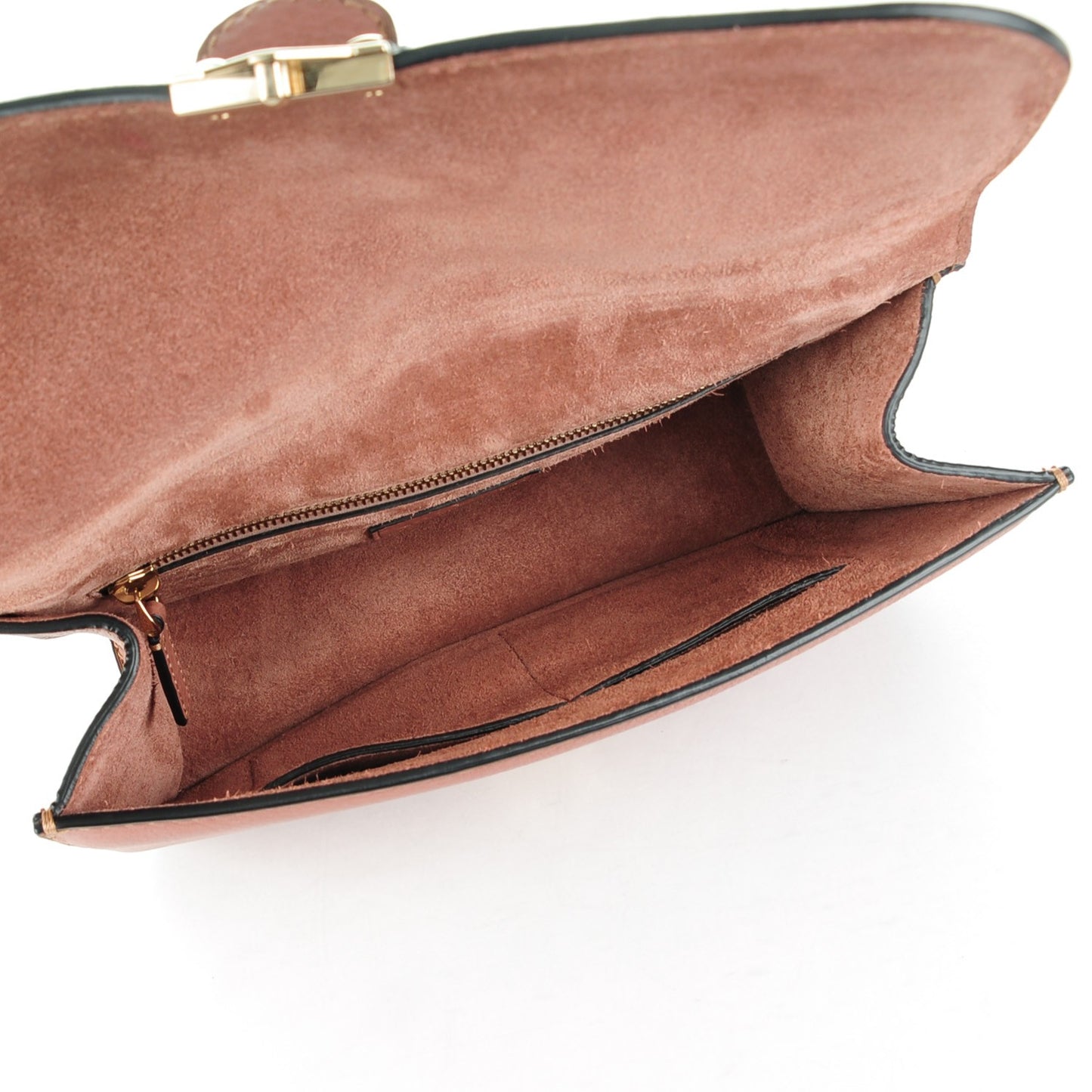 Pebbled Calfskin Monochrome Medium Glam Lock Rockstud Flap Brownish