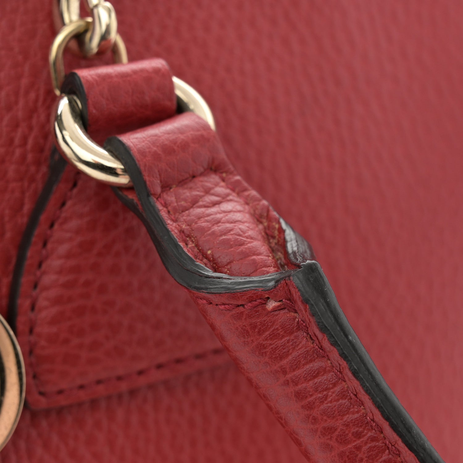 Gucci Dollar Calfskin Small GG Charm Dome Bag Red 12 of 12