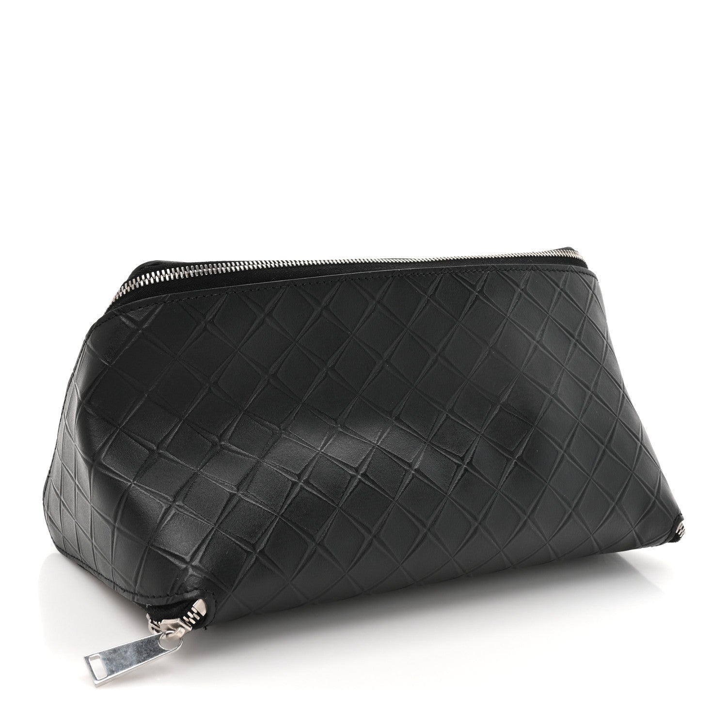 Bottega Veneta Calfskin Intarsio Toiletry Case Black 7 of 14