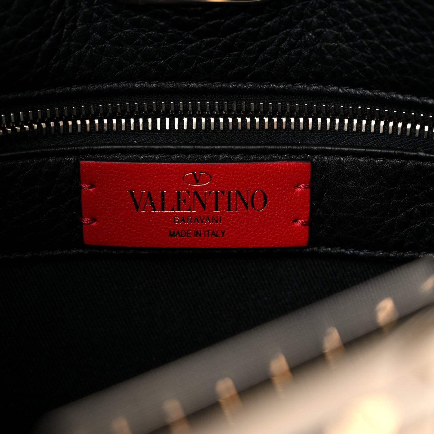 Valentino Garavani Pebbled Calfskin Small Rockstud Flip Lock Hobo Black 6 of 8