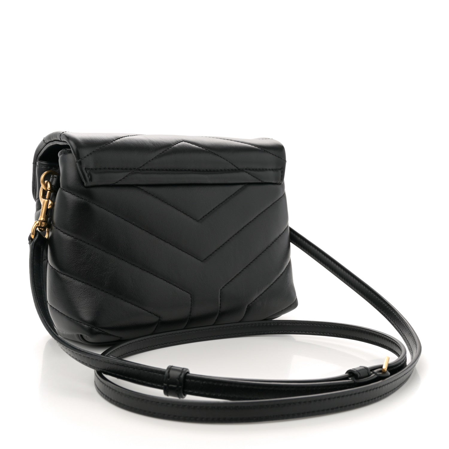 Saint Laurent Calfskin Y Quilted Monogram Toy Loulou Crossbody Bag Black 3 of 11