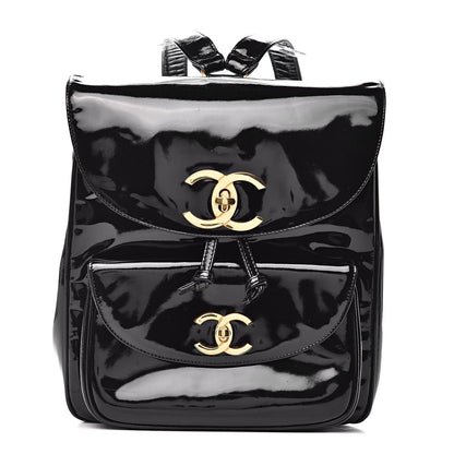 Chanel Patent CC Drawstring Backpack Black 1 of 15