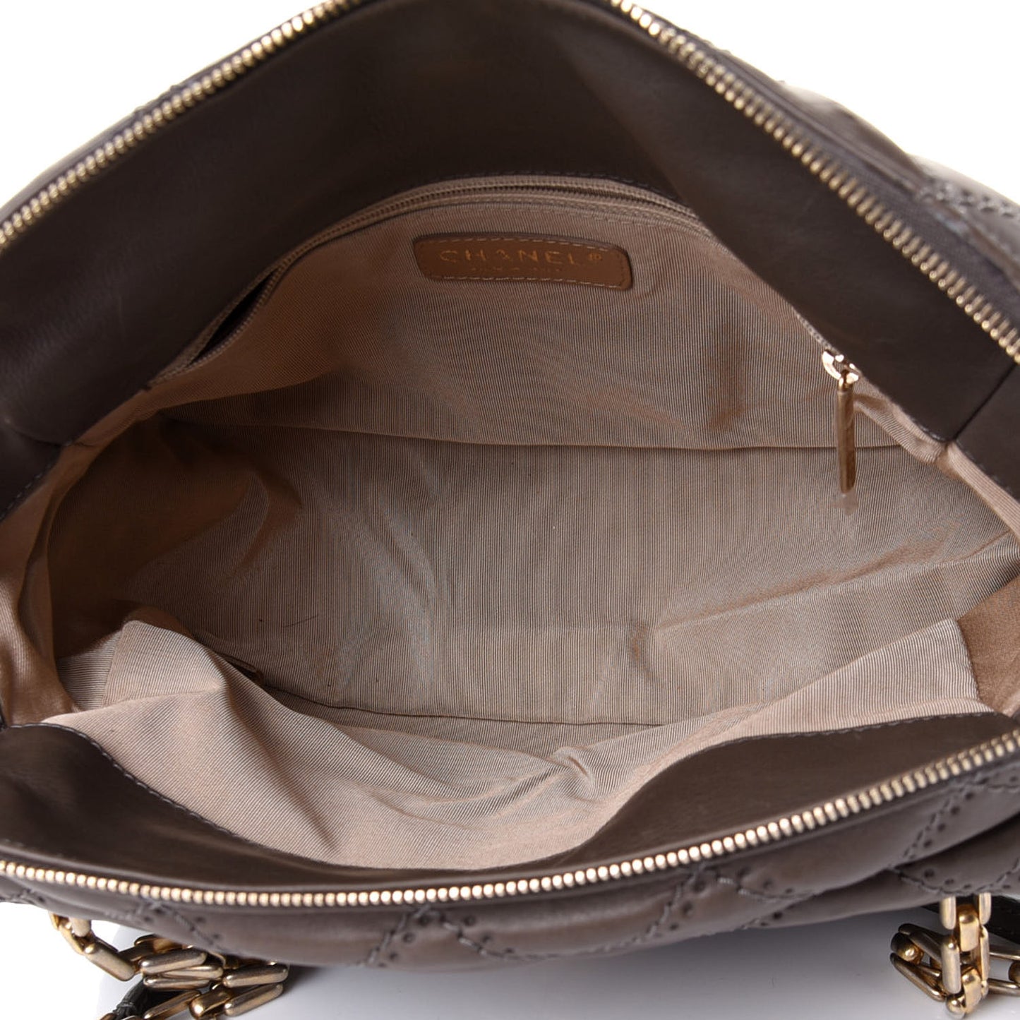 Calfskin Quilted Retro Chain Shoulder Bag Grey