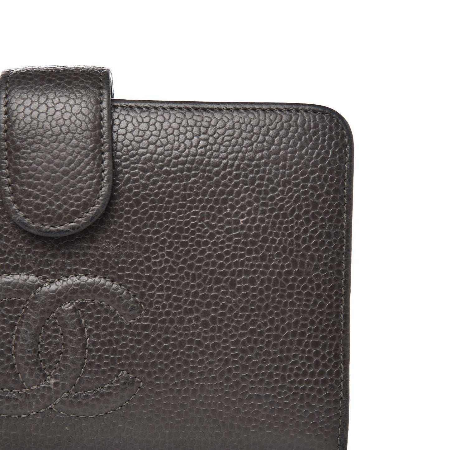 Caviar Timeless CC Zipped Pocket Wallet Grey
