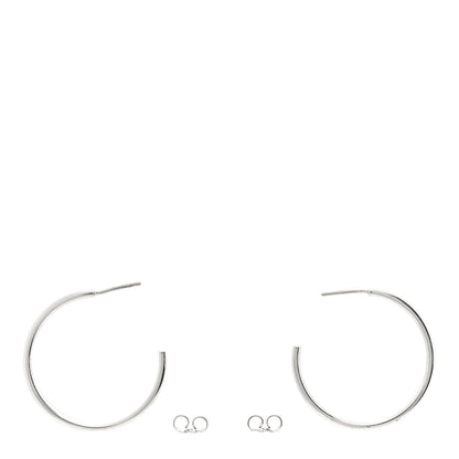 Tiffany Sterling Silver 1837 Medium Narrow Hoop Earrings 3 of 4