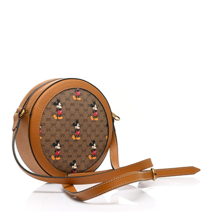 Gucci X DISNEY Mini Vintage GG Supreme Monogram Mickey Mouse Round Shoulder Bag Beige Vintage Sun Oil 3 of 12