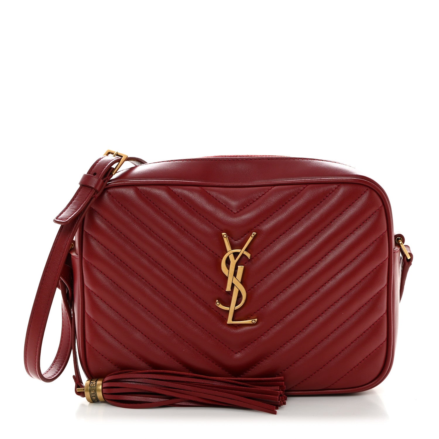 Saint Laurent Calfskin Matelasse Monogram Lou Camera Bag Opyum Red 1 of 9