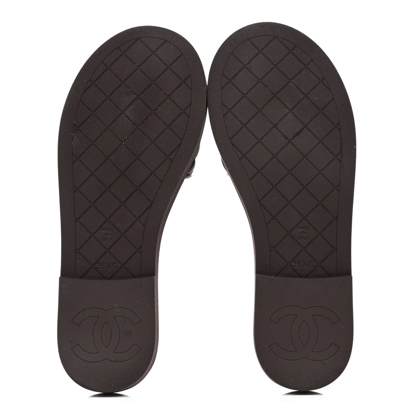 Lambskin Quilted Textured CC Mules Sandals 36.5 Burgundy