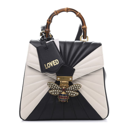 Gucci Calfskin Bamboo Trapuntata Queen Margaret Backpack Mystic White Black 1 of 13
