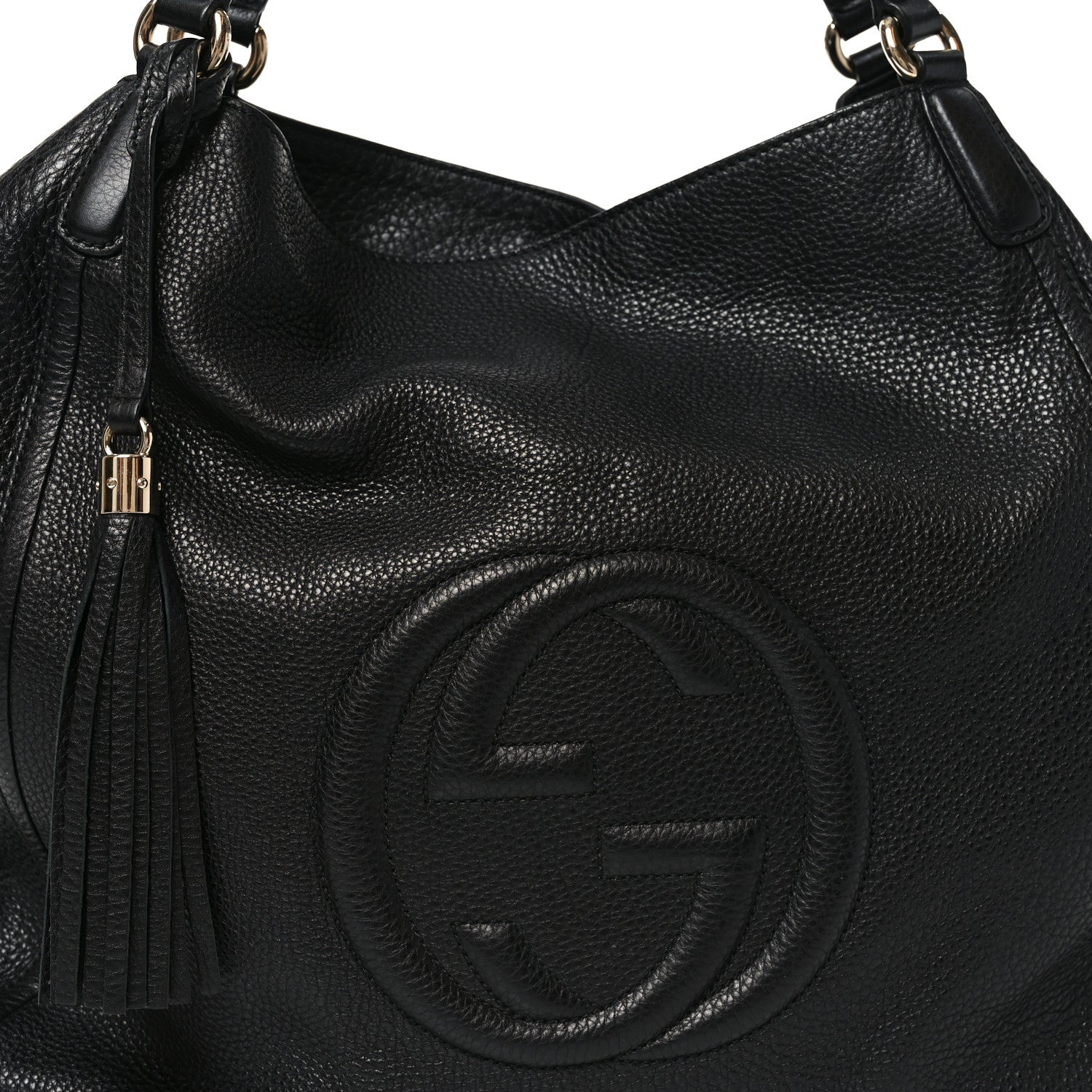 Gucci Pebbled Calfskin Large Soho Shoulder Bag Black 8 of 11
