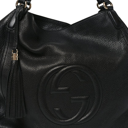 Gucci Pebbled Calfskin Large Soho Shoulder Bag Black 8 of 11