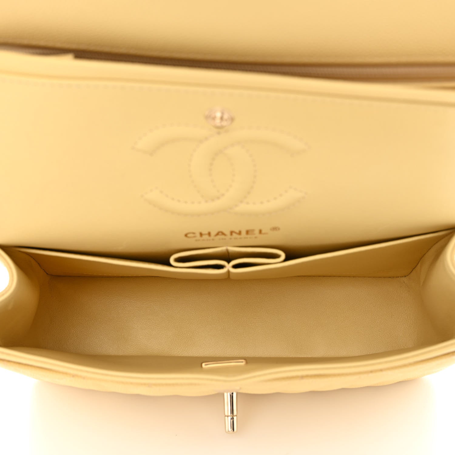Chanel Caviar Quilted Small Double Flap Yellow 5 of 10
