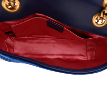 Gucci Velvet Matelasse Mini GG Marmont Shoulder Bag Cobalt Blue 5 of 11