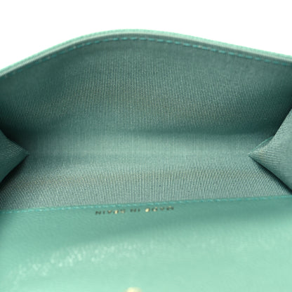 Chanel Caviar Pearl Quilted Coco Candy Flap Card Holder Turquoise 5 of 10