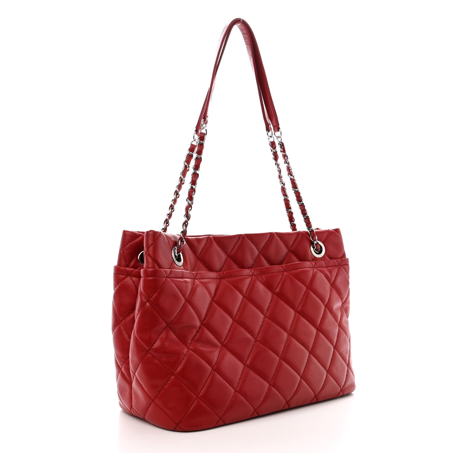 Chanel Caviar Quilted Timeless CC Soft Tote Red 2 of 9