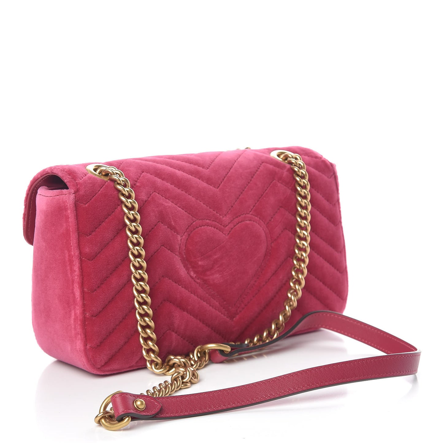 Velvet Matelasse Small GG Marmont Shoulder Bag Light Raspberry Rose
