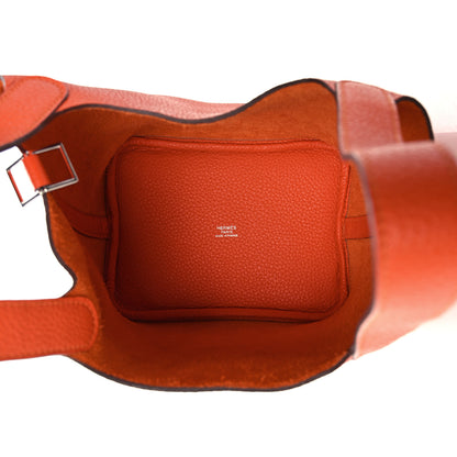 Hermes Taurillon Clemence Picotin Lock 18 PM Orange 5 of 10