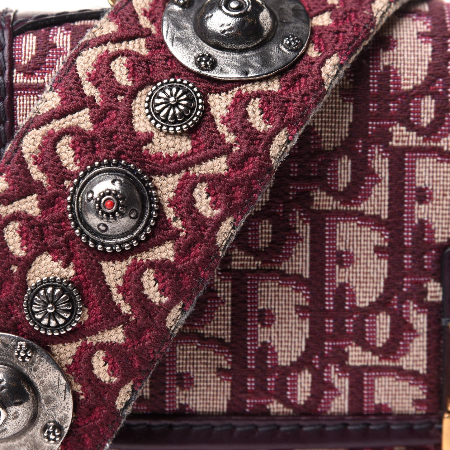 Oblique DiorAddict Flap Bag Burgundy