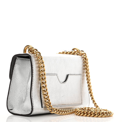 Gucci Metallic Goatskin Small Padlock Shoulder Bag Argento 3 of 10
