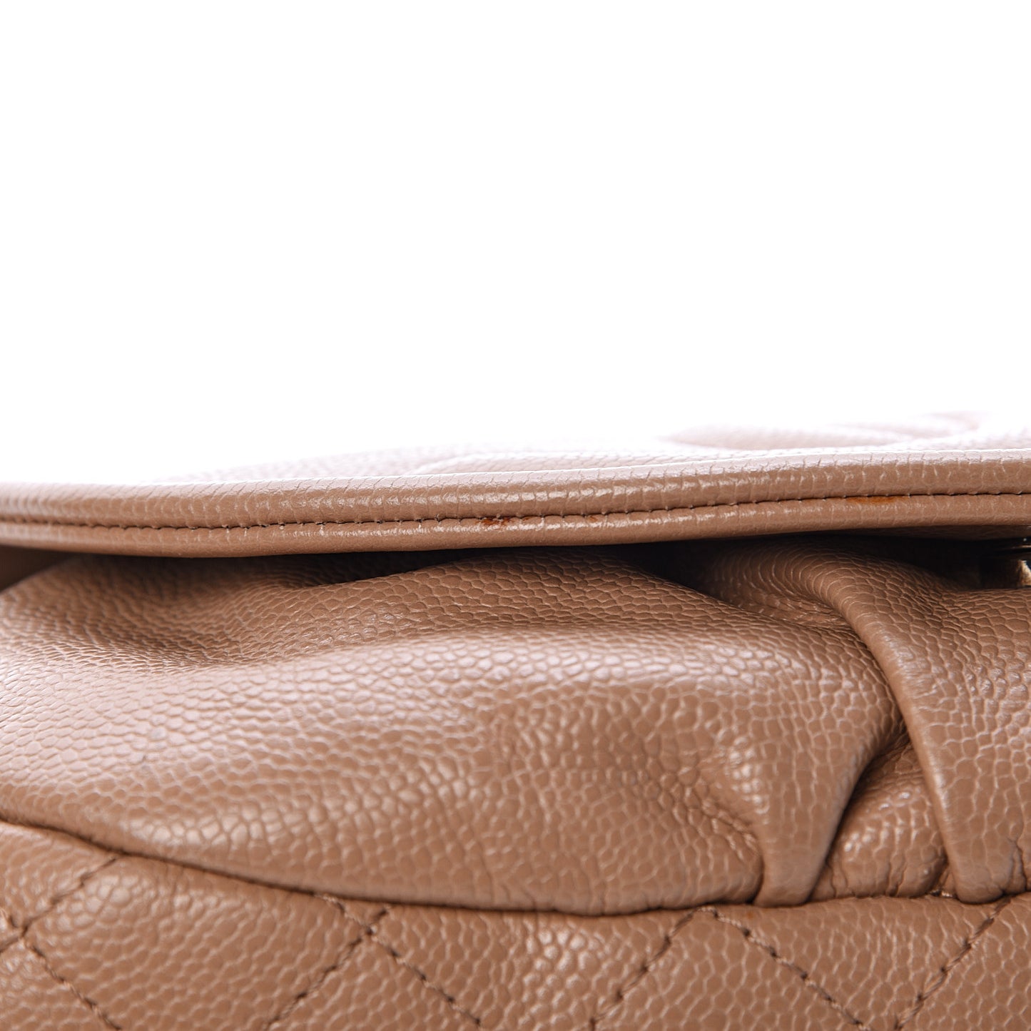 Caviar Large Half Moon Flap Dark Beige