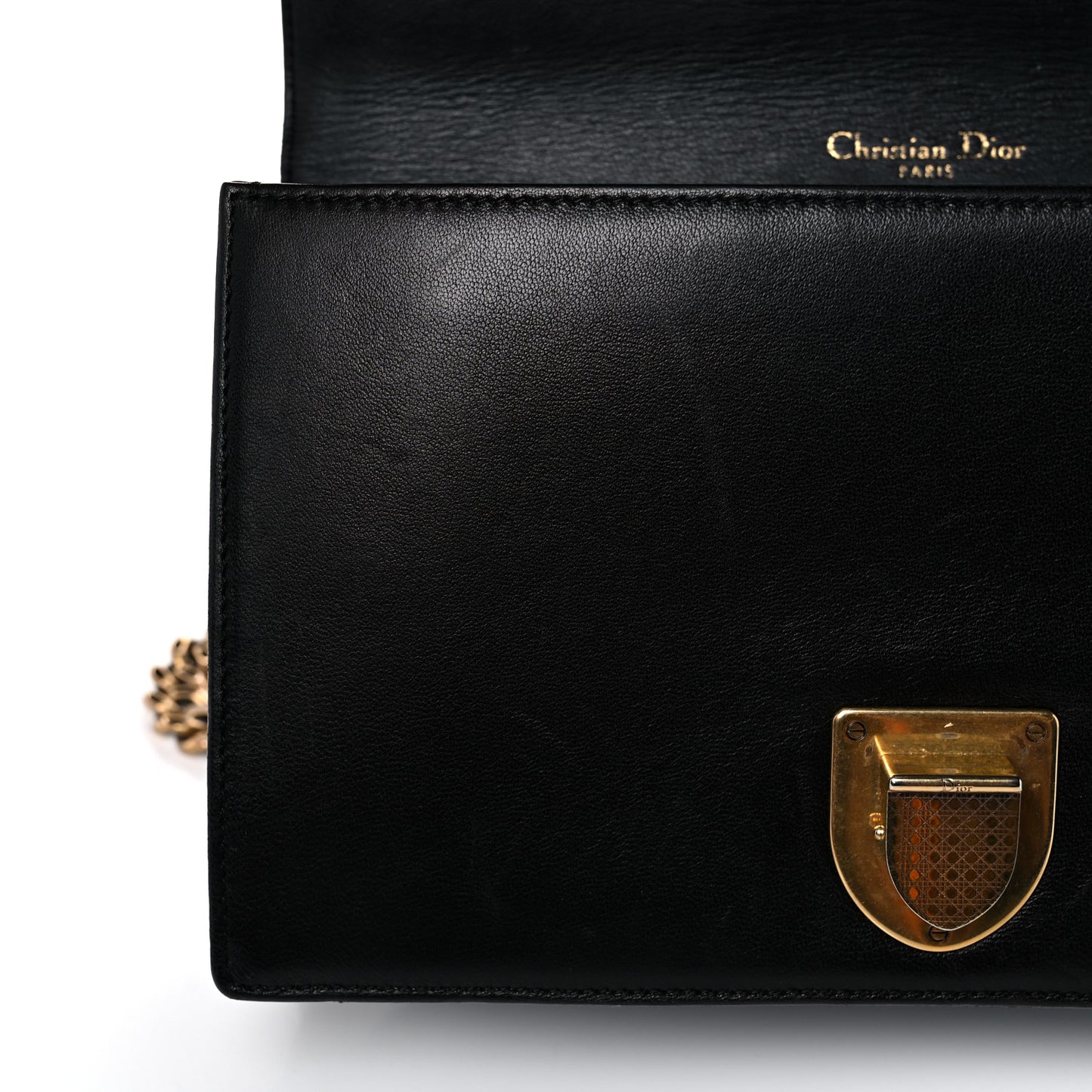 Lambskin Studded Medium Diorama Flap Bag Black
