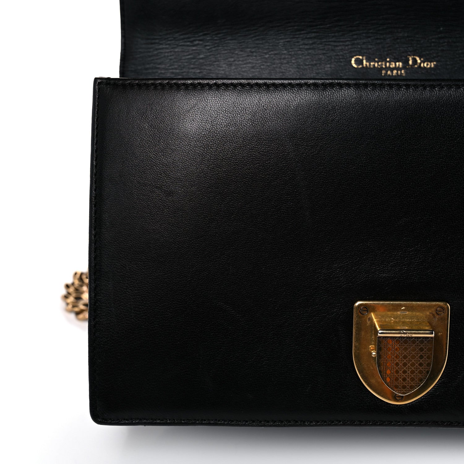 Christian Dior Lambskin Studded Medium Diorama Flap Bag Black 10 of 22