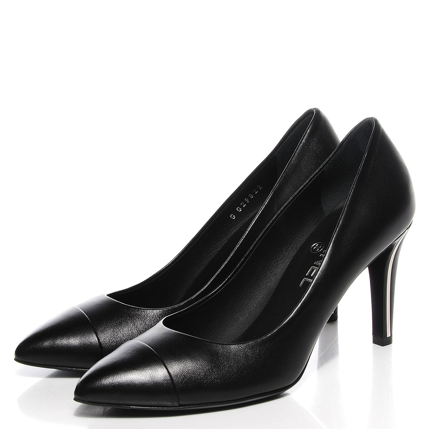 Lambskin Cap Toe CC Pumps 39 Black