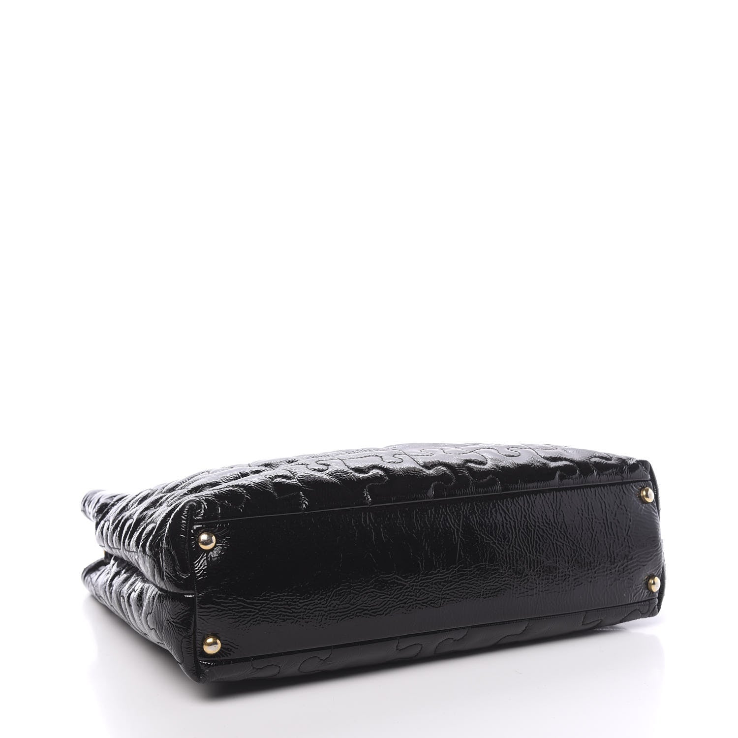 Chanel Crackled Patent Puzzle Tote Black 4 of 14