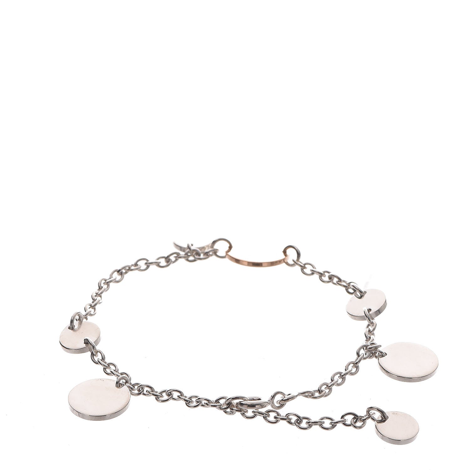 Hermes Sterling Silver 18K Rose Gold Confettis Bracelet SH 3 of 8