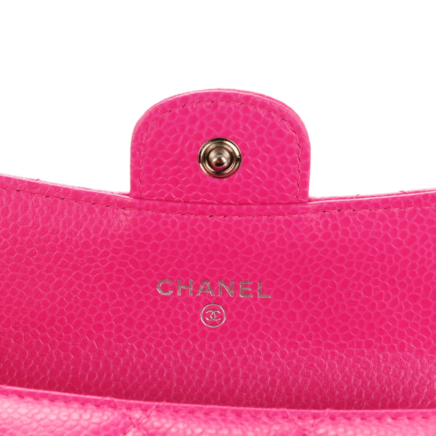 Chanel Caviar Quilted Flap Card Holder Wallet Fuchsia 5 of 7