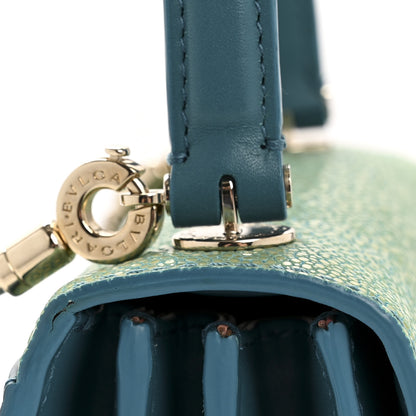Bulgari Calfskin Galuchat Serpenti Forever Crossbody Turquoise 14 of 15