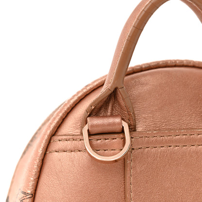 MCM Metallic Visetos Studded X-Mini Bebe Boo Backpack Champagne Gold 12 of 15