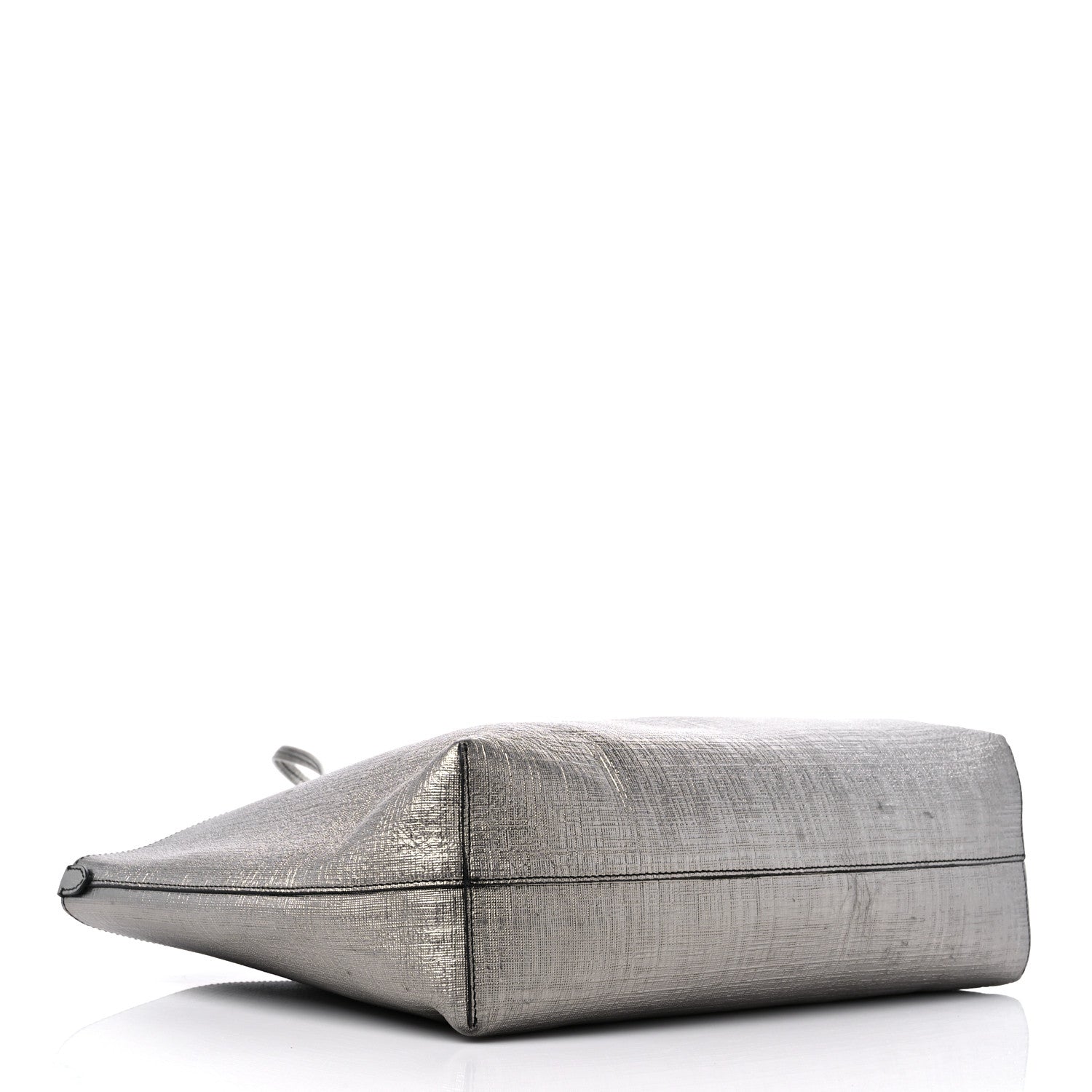 Alexander McQueen Metallic Saffiano Shopper Tote Silver 4 of 14
