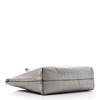 Alexander McQueen Metallic Saffiano Shopper Tote Silver 4 of 14
