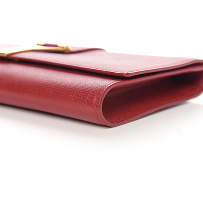 Saint Laurent Textured Calfskin Classic Y Ligne Clutch Red 10 of 10