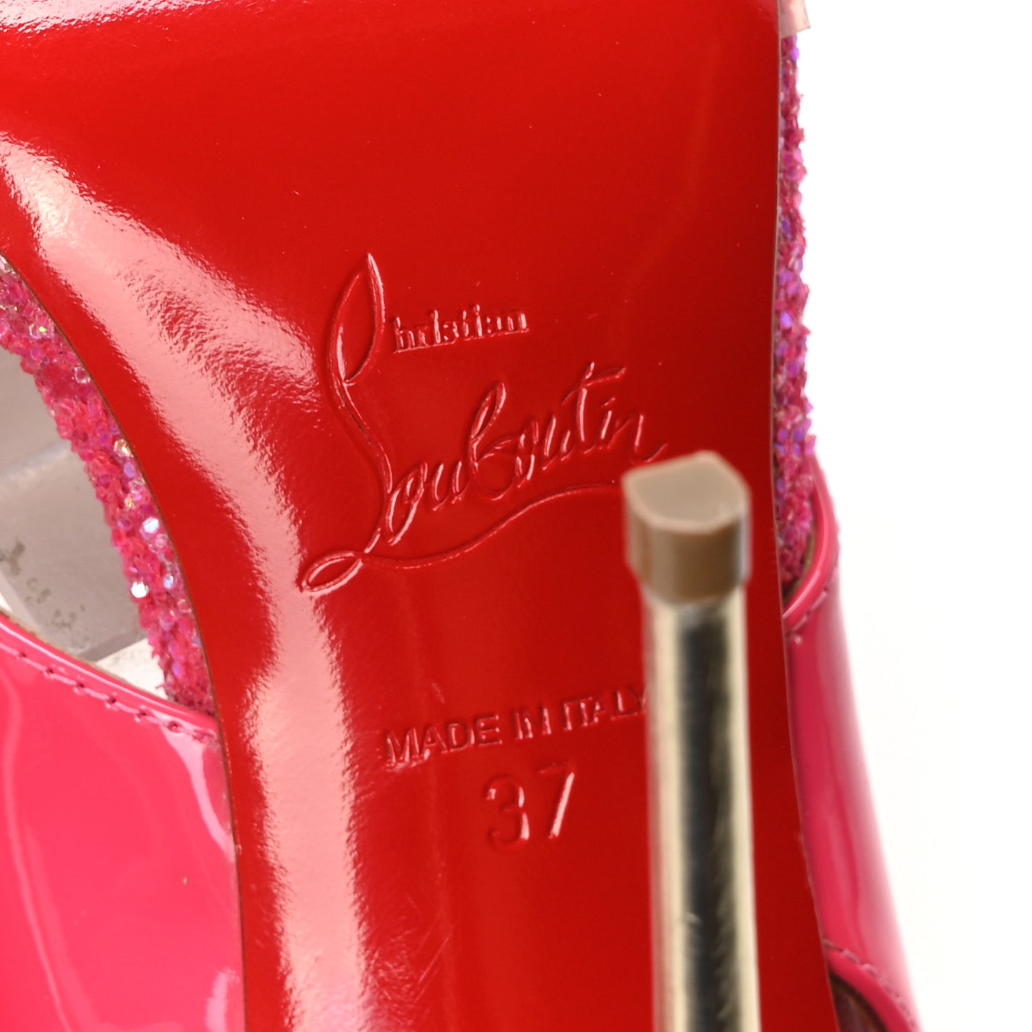 PVC Metal Gloss Patent Galata 120 Pumps  37 Pink