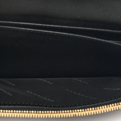 Burberry Signature Grain Calfskin Check Embossed Porter Continental Wallet Black 5 of 8