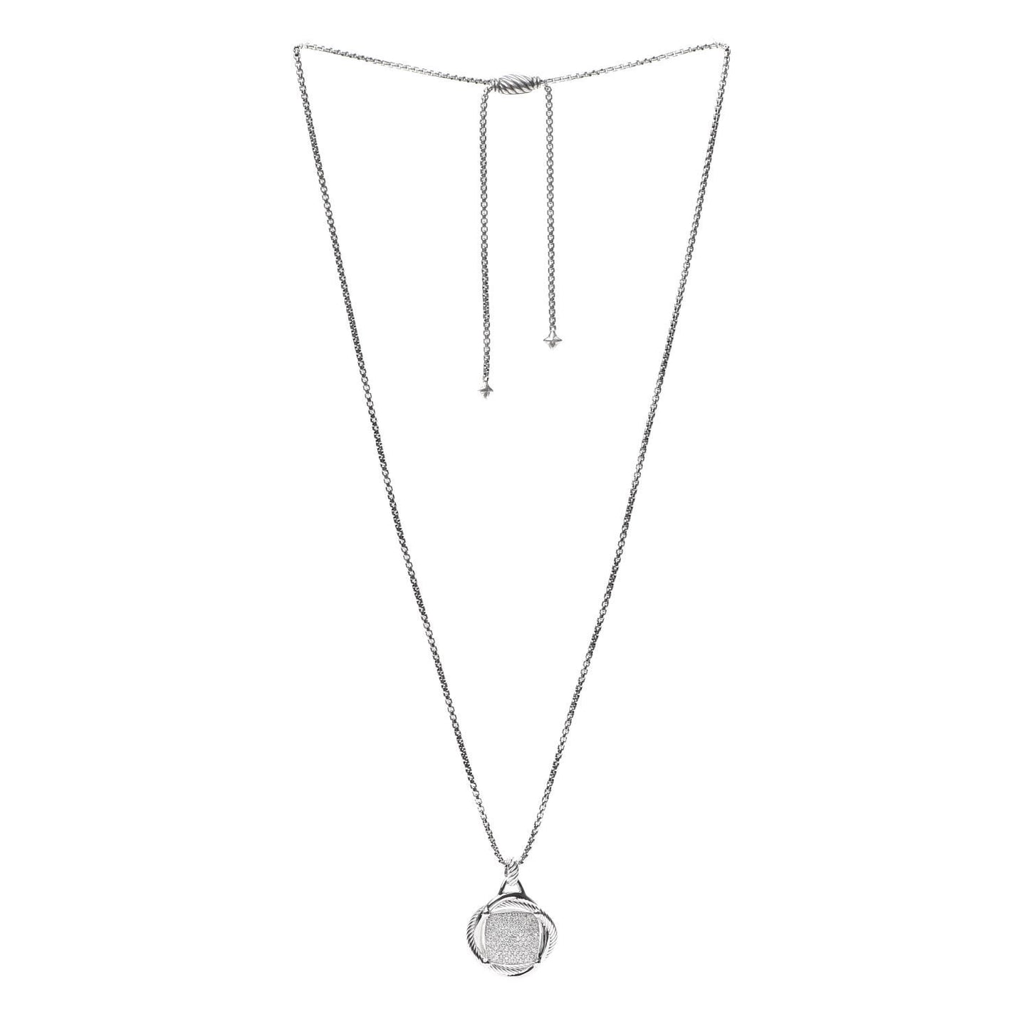 Sterling Silver Diamond 32mm Infinity Pendant Necklace